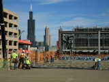 Concrete parking lot pour